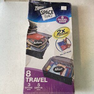 Ziploc Space Bag Travel Space Bag 8 Bag Value Pack New Sealed Vacation Original